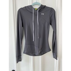 Under Armour gray lightweight athletic hoodie with thumbholes M